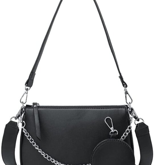 Crossbody Bag for Women Leather Chain Strap Side Shoulder Handbag With Coin Purs - Picture 1 of 6